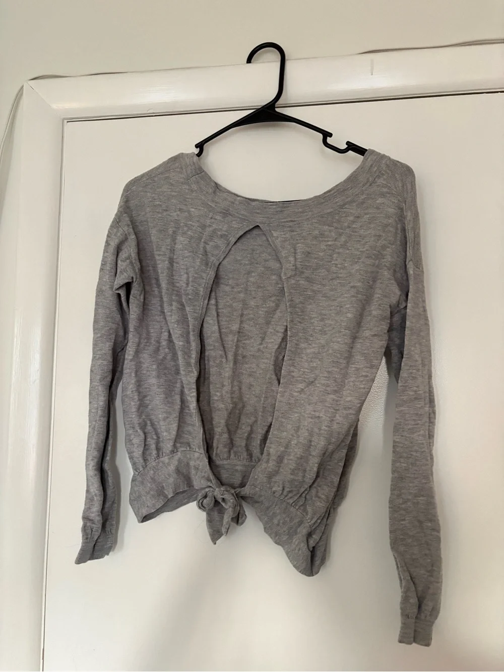 Aerie Gray Scoop Neck Knit Pullover